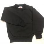Black Round Neck PE Sweatshirt