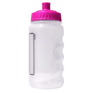 Pink Top Water Bottle with Printed Name Tag