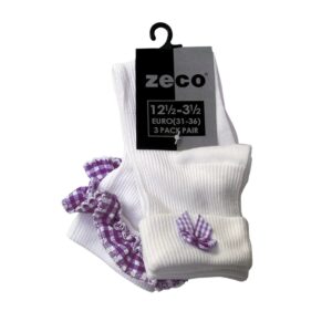 Gingham Socks – White/Purple